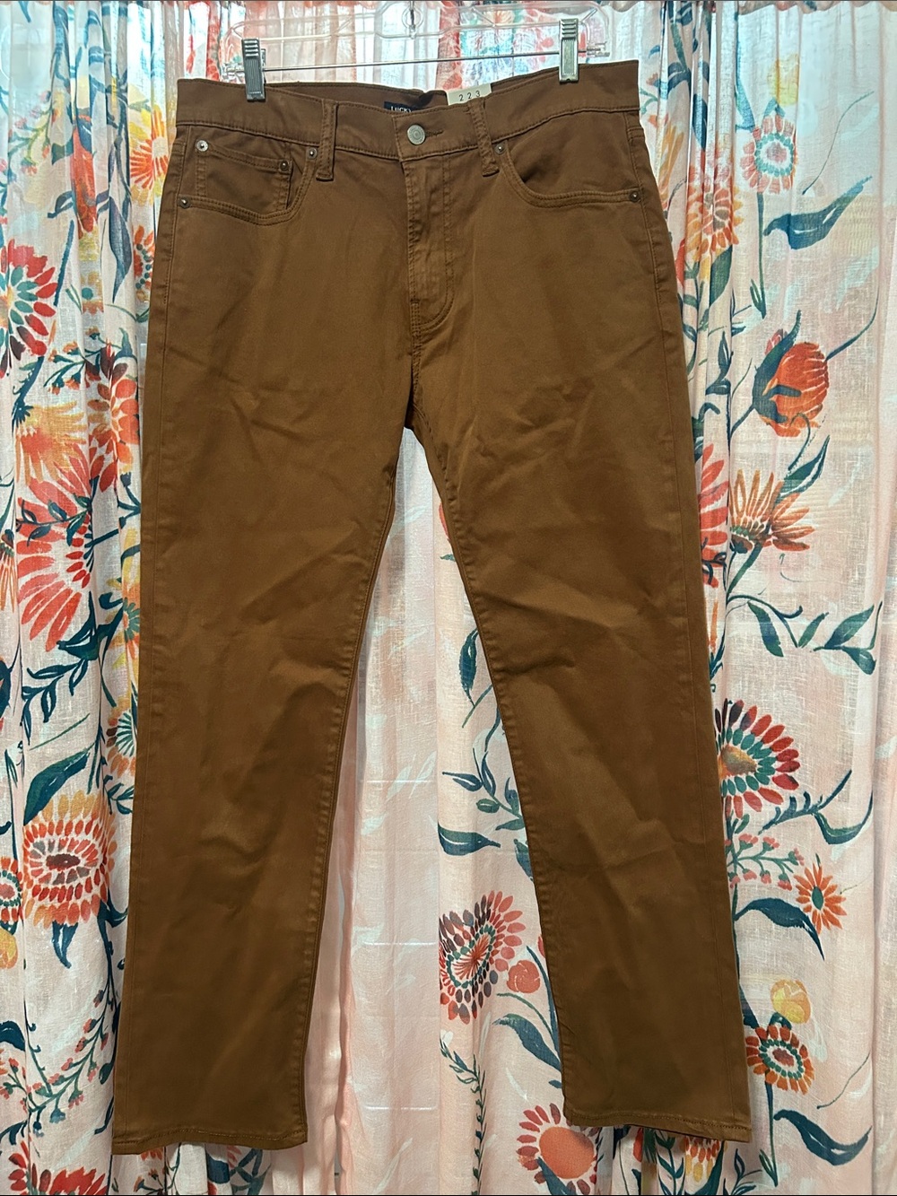 NWT Lucky Brand Straight Fit 5 Pocket Colored Twill Trousers Size 31 x 32